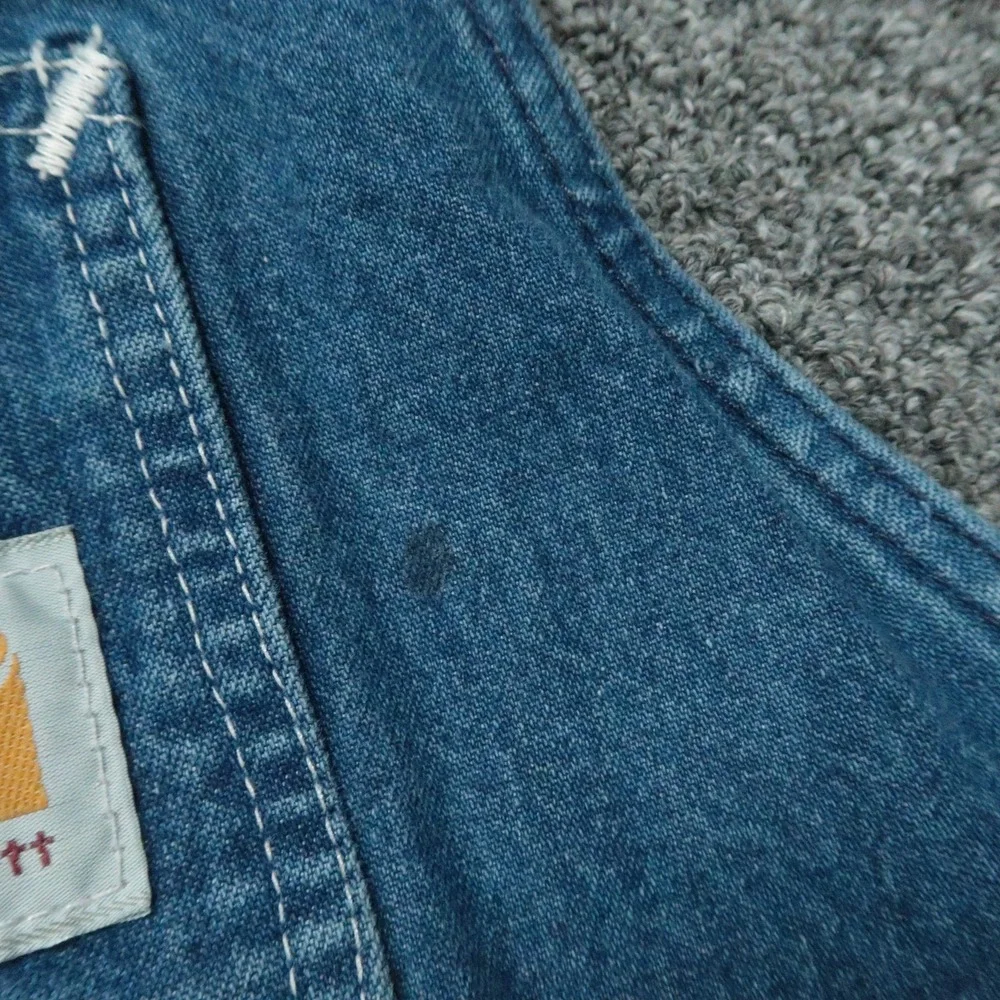 VINTAGE Carhartt Overalls Mens Blue Denim Bib Straight Leg Workwear 44x28